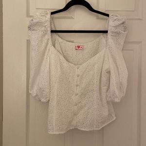 Buddy love white eyelet top